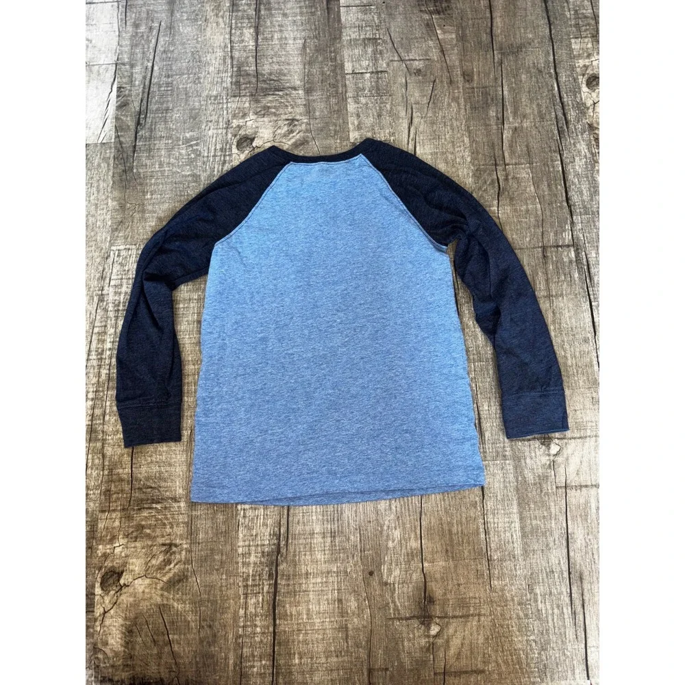 OshKosh Bgosh Boys Spinosaurus Dinosaur Raglan Long‎ Sleeve Shirt Blue Size 10